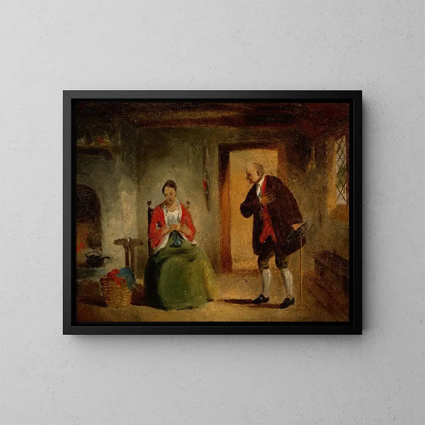 Studie van een interieur - Francis William Edmonds — ingelijst kunstwerk aan de muur