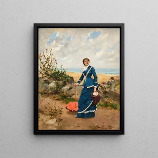 Francisco Miralles Y Galup - Carmen Miralles con un vestido azul.webp