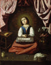 La Jeune Vierge - Francisco de Zurbarán — weergave van het kunstwerk