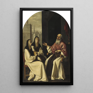 Francisco de Zurbarn and Workshop - Saint Jerome with Saint Paula and Saint Eustochium.webp