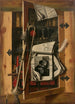 Trompe-l'œil aux instruments de musique et la gravure du Bravo de Titien - Franciscus Gijsbrechts — weergave van het kunstwerk