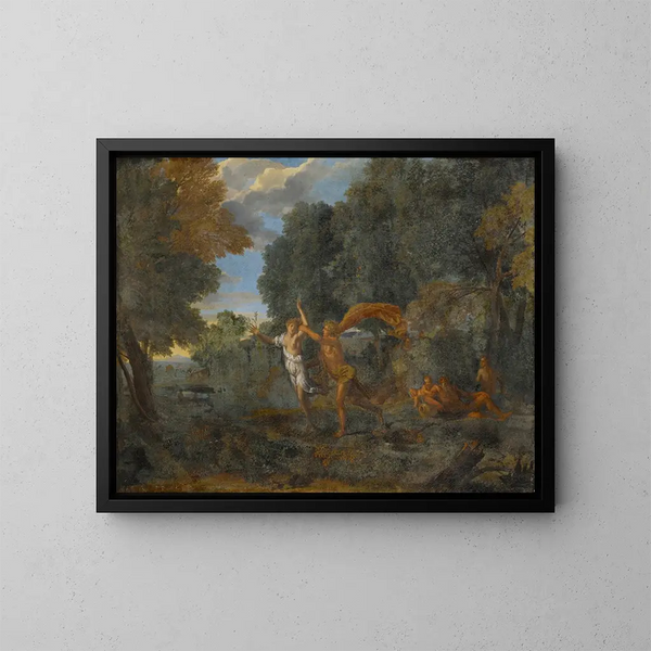 Apollon en Daphne - Francisque Millet — ingelijst kunstwerk aan de muur