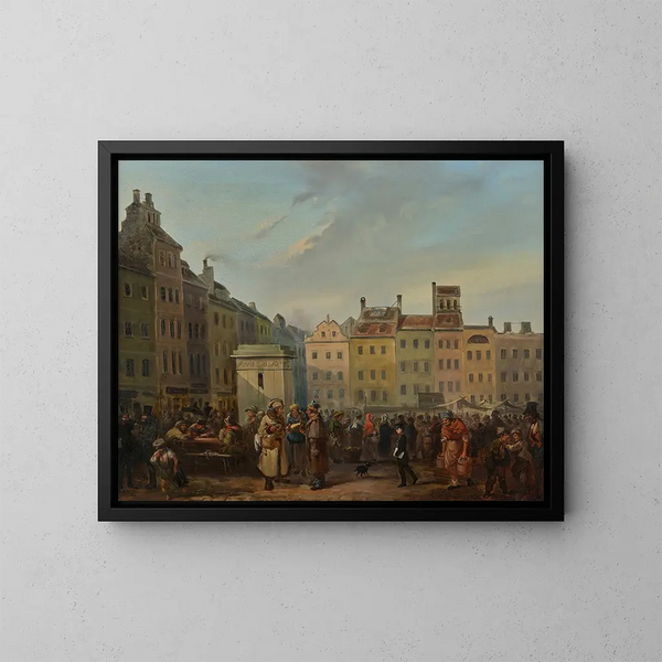Plaats van de Oude Stad - Franciszek Kostrzewski — ingelijst kunstwerk aan de muur
