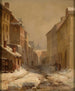 Oude Warschau in de winter, Brzozowa straat - Franciszek Wątkowski — weergave van het kunstwerk