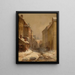 Oude Warschau in de winter, Brzozowa straat - Franciszek Wątkowski — ingelijst kunstwerk aan de muur