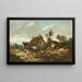 Landschap in de herfst met een cottage - Franck Brissot — ingelijst kunstwerk aan de muur