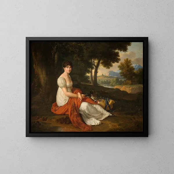 Portret van Elbieta Skotnicka ne Laskiewicz 1781-1849, echtgenote van Micha Skotnicki - François-Xavier Fabre — ingelijst kunstwerk aan de muur