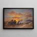 Vuurkamp bij zonsopgang in de vlaktes van Laramie - Frank Buchser — ingelijst kunstwerk aan de muur