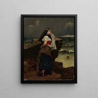 Frank Buchser - Fisher girl by the sea.webp
