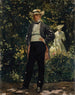 Portret van de Amerikaanse staatssecretaris William H. Seward in de tuin - Frank Buchser — weergave van het kunstwerk