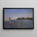 Landschap met rivier, Indiaanse jagers - Frank Buchser — ingelijst kunstwerk aan de muur