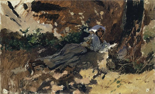 Frank Buchser - Young Woman Lying in the Wood.webp