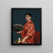 jonge vrouw in rode kimono - Frank Buchser — ingelijst kunstwerk aan de muur