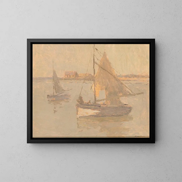 Vissersboten in Honfleur nr. 1 - Frank Edwin Scott — ingelijst kunstwerk aan de muur