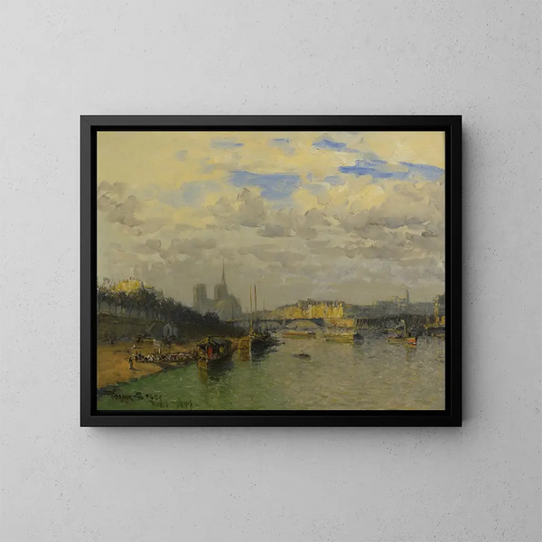 La Seine et Notre-Dame - Frank Myers Boggs — ingelijst kunstwerk aan de muur