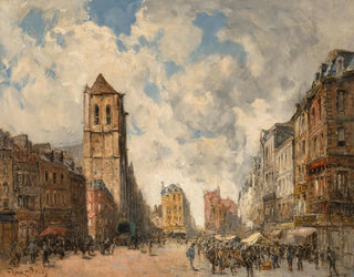 De markt van Pont-Audemer - Frank Myers Boggs — weergave van het kunstwerk