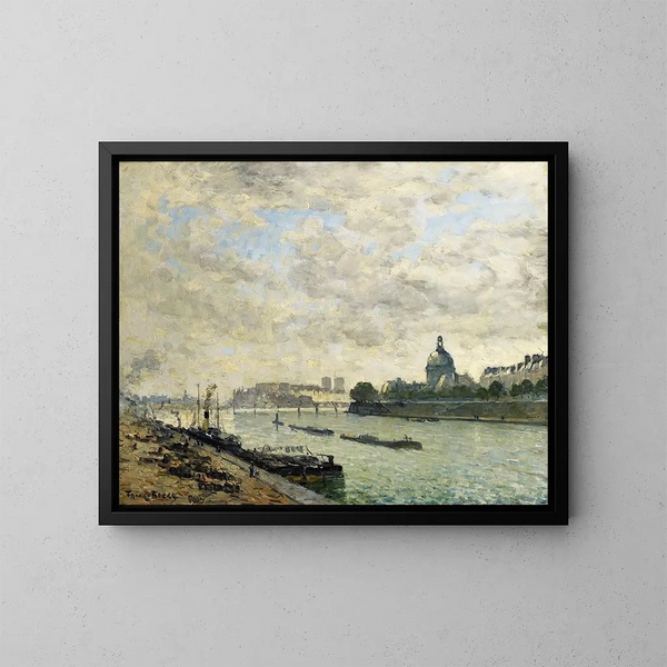 De oevers van de Seine in Parijs - Frank Myers Boggs — ingelijst kunstwerk aan de muur