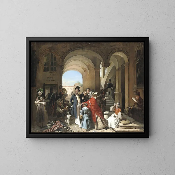 La Poste Restante - François-Auguste Biard — ingelijst kunstwerk aan de muur