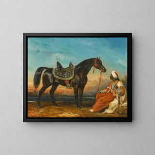 FranoisGabrielGuillaume Lpaulle - An Arabian Stallion and his Groom Egypt.webp