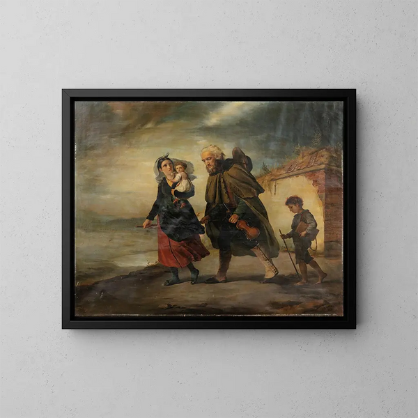 Het terugkeren van de blinde - François-Joseph Navez — ingelijst kunstwerk aan de muur