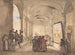 Een kardinaal die een schilderij bekijkt in een klooster - François-Marius Granet — weergave van het kunstwerk