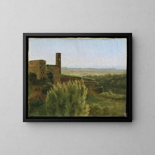 van Tivoli uitzicht met de San Silvestro kerk - François-Marius Granet — ingelijst kunstwerk aan de muur