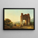 Een romantisch landschap met Mauritaniëse ruïnes en figuren - François Antoine Bossuet — ingelijst kunstwerk aan de muur