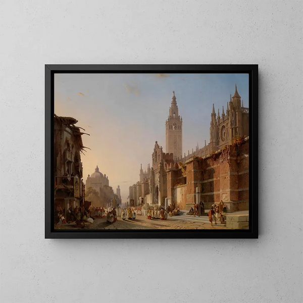 La cathédrale de Séville - François Antoine Bossuet — ingelijst kunstwerk aan de muur