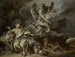 Hagar en Ismaël in de woestijn met de engel - François Boucher — weergave van het kunstwerk