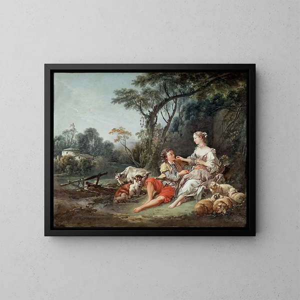 Denk aan de druiven - François Boucher — ingelijst kunstwerk aan de muur