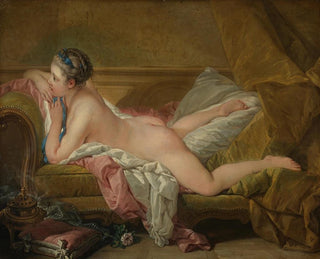 Meisje rustend - François Boucher — weergave van het kunstwerk