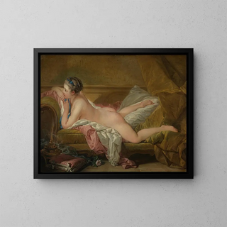 Meisje rustend - François Boucher — ingelijst kunstwerk aan de muur