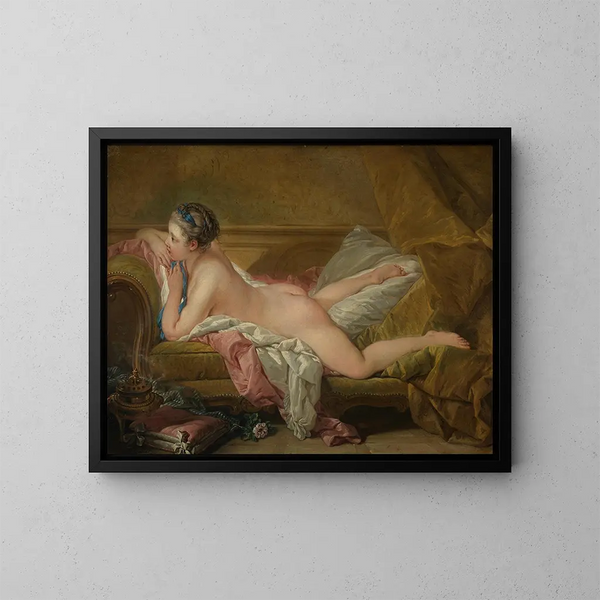 Meisje rustend - François Boucher — ingelijst kunstwerk aan de muur