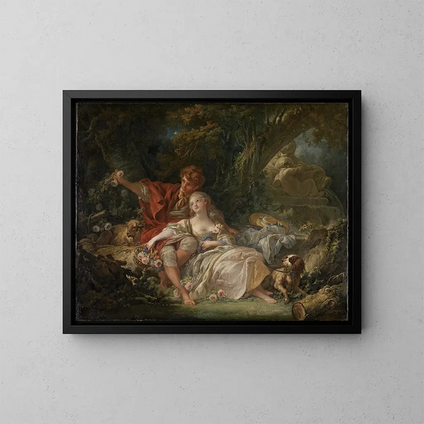 herders en herderinnen - François Boucher — ingelijst kunstwerk aan de muur