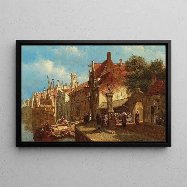 Franois Edouard Bertin - Small Vegetable Market in Rheims.webp