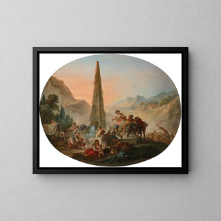Franois Gurin - Le retour de la chasse et Scne anime  la fontaine.webp
