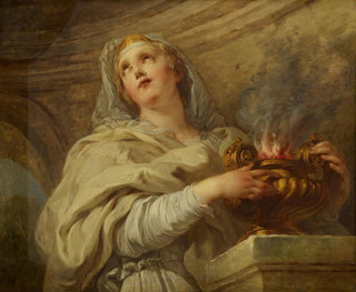 Franois Lemoyne - A Vestal Virgin Tending Fire.webp