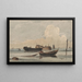 Boats on a Calm Sea - François Louis Thomas Francia — framed artwork on a wall