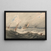 Boats on a turbulent sea - François Louis Thomas Francia — framed artwork on a wall