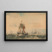 Ships on the Medway, Kent - François Louis Thomas Francia — framed artwork on a wall