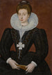Portret van een Franse edelvrouw - François Quesnel — weergave van het kunstwerk