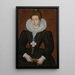 Portret van een Franse edelvrouw - François Quesnel — ingelijst kunstwerk aan de muur