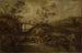 Landschap met een brug in waterval en figuren van staffage - François van Knibbergen — weergave van het kunstwerk