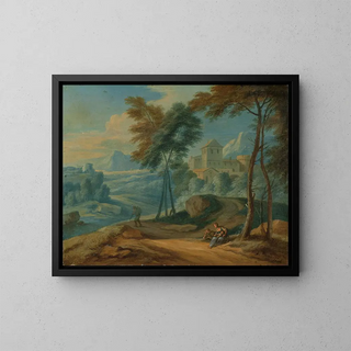 Frans Boudewyns - Wooded Italianate Landscape with Figures.webp