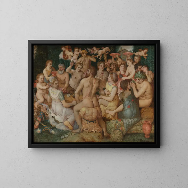 Banket der goden - Frans Floris — ingelijst kunstwerk aan de muur