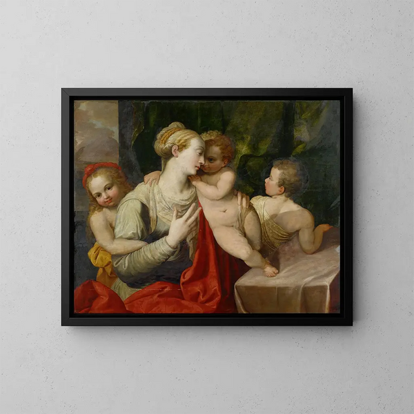 Charité - Frans Floris — ingelijst kunstwerk aan de muur