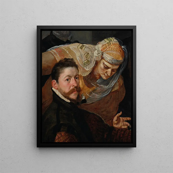 Frans Floris - Portrait of an artist seated with a woman leaning over his shoulder.webp
