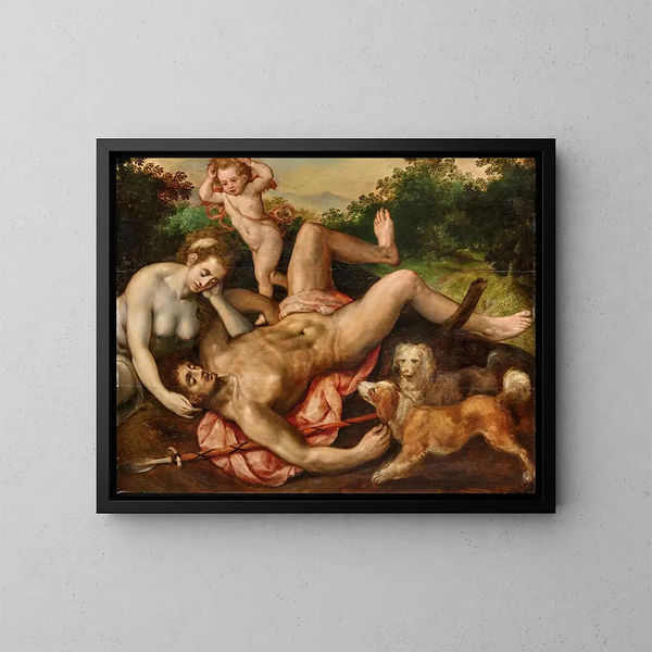 De Dood van Adonis - Frans Floris — ingelijst kunstwerk aan de muur