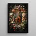 Saint John carrying the Child Jesus with God the Father and angels surrounded by a garland of flowers - Frans Francken the Younger — framed artwork on a wall