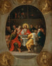 La Cène dans un ovale peint Le Parrain et les quatre évangélistes - Frans Francken le Jeune — weergave van het kunstwerk